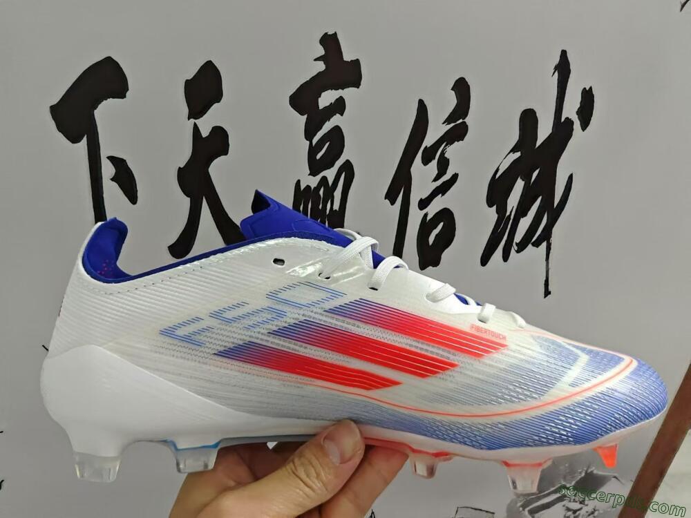 Adidas F50 Adizero FG Low-Tops Football Boots - White/Blue/Pink