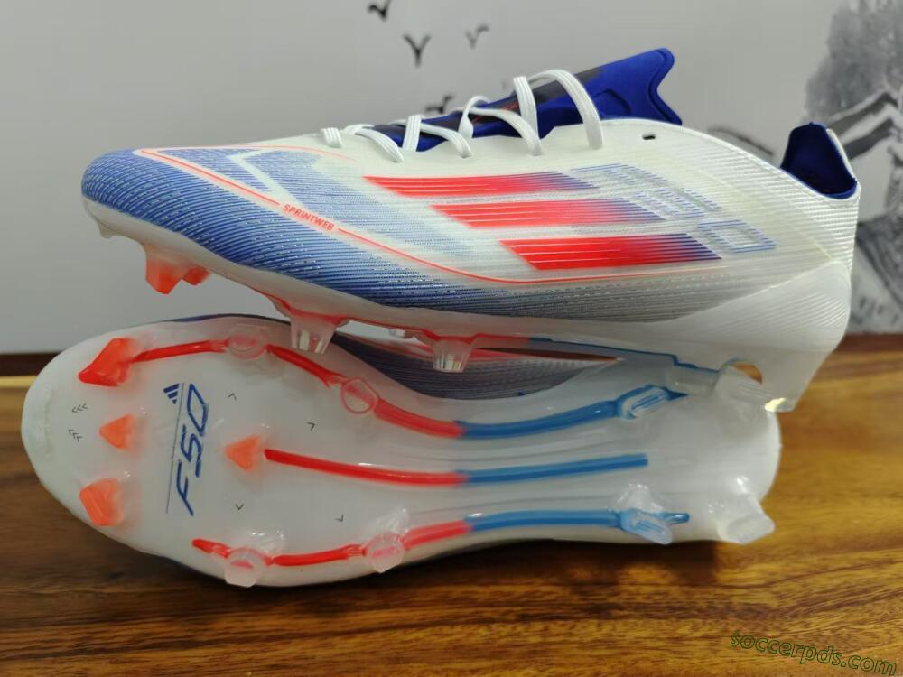 Adidas F50 Adizero FG Low-Tops Football Boots - White/Blue/Pink