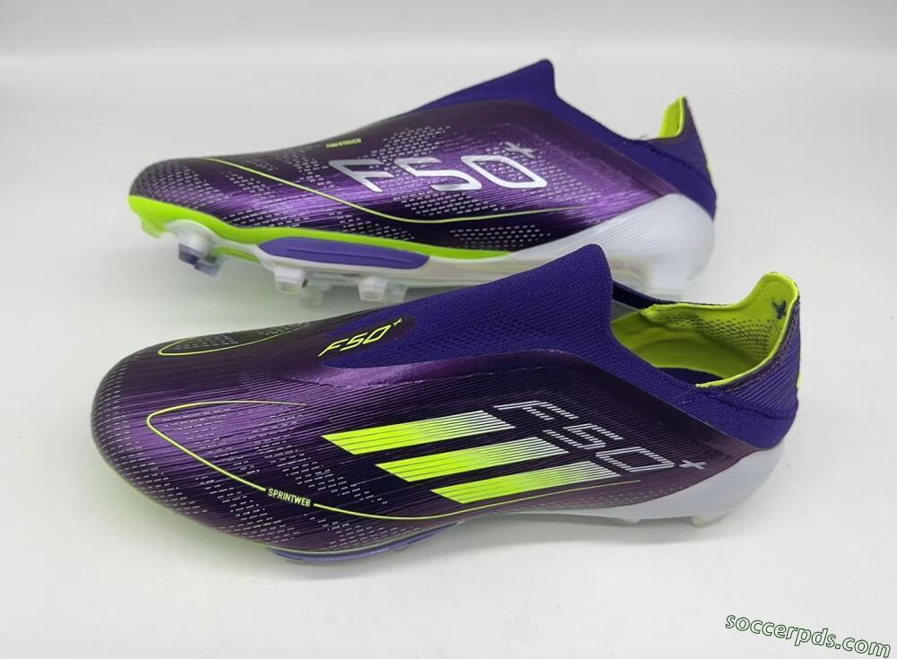Adidas F50+ Lightstrike Pro FG Low-Tops Football Boots - Purple/Yellow/Blue