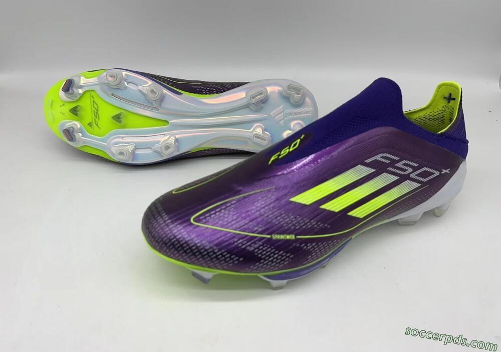 Adidas F50+ Lightstrike Pro FG Low-Tops Football Boots - Purple/Yellow/Blue