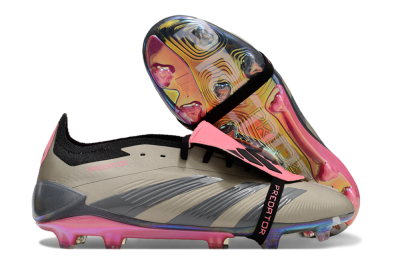 Adidas Predator Elite Foldover Tongue FG Low-Tops Football Boots - Pink/Black/Silver/Gold
