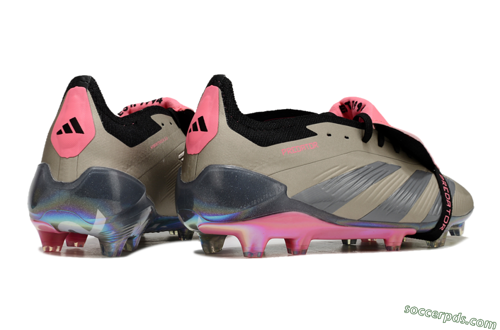 Adidas Predator Elite Foldover Tongue FG Low-Tops Football Boots - Pink/Black/Silver/Gold 6