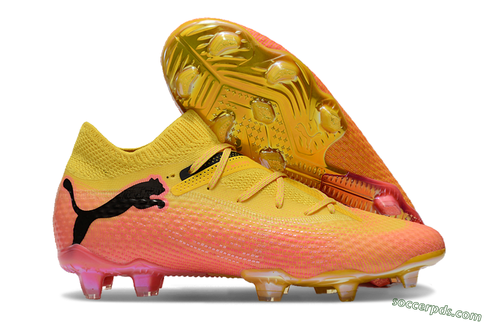 Puma Future Ultimate FG Low-Tops Football Boots - Pink/Yellow/Black 1
