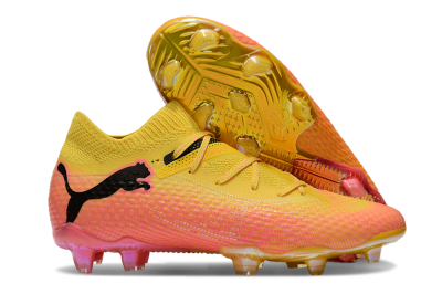 Puma Future Ultimate FG Low-Tops Football Boots - Pink/Yellow/Black