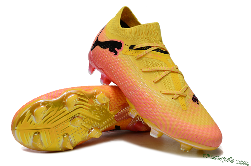 Puma Future Ultimate FG Low-Tops Football Boots - Pink/Yellow/Black 3