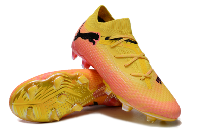 Puma Future Ultimate FG Low-Tops Football Boots - Pink/Yellow/Black