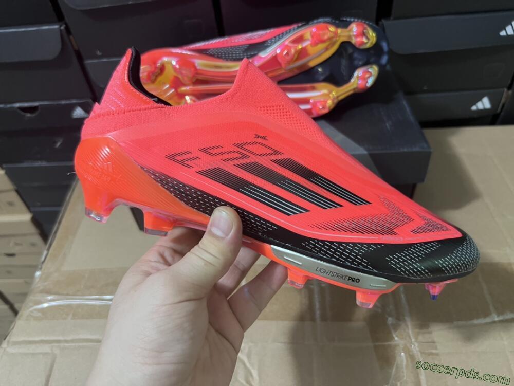 Adidas F50+ Lightstrike Pro Laceless FG Low-Tops Football Boots - Red/Black/Silver