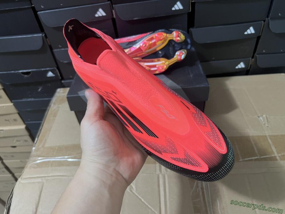 Adidas F50+ Lightstrike Pro Laceless FG Low-Tops Football Boots - Red/Black/Silver