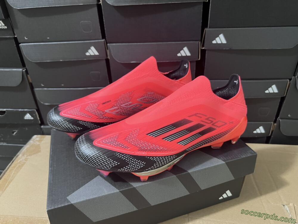 Adidas F50+ Lightstrike Pro Laceless FG Low-Tops Football Boots - Red/Black/Silver
