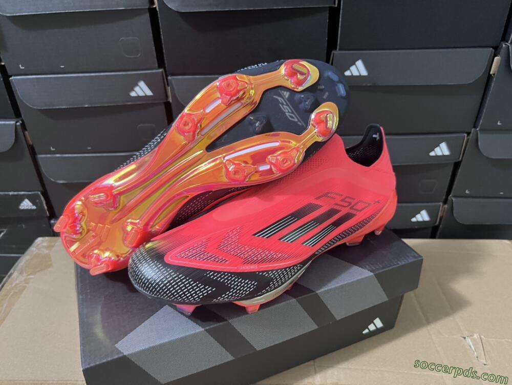 Adidas F50+ Lightstrike Pro Laceless FG Low-Tops Football Boots - Red/Black/Silver