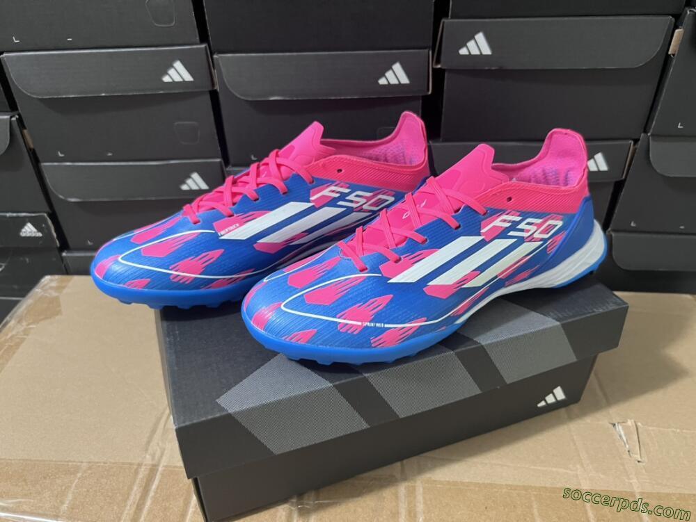 Adidas F50 Elite TF Low-Tops Football Shoes - Blue/Pink/White