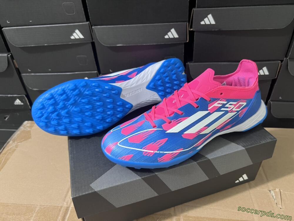 Adidas F50 Elite TF Low-Tops Football Shoes - Blue/Pink/White