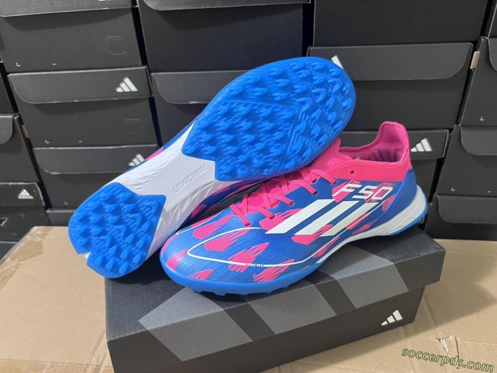 Adidas F50 Elite TF Low-Tops Football Shoes - Blue/Pink/White