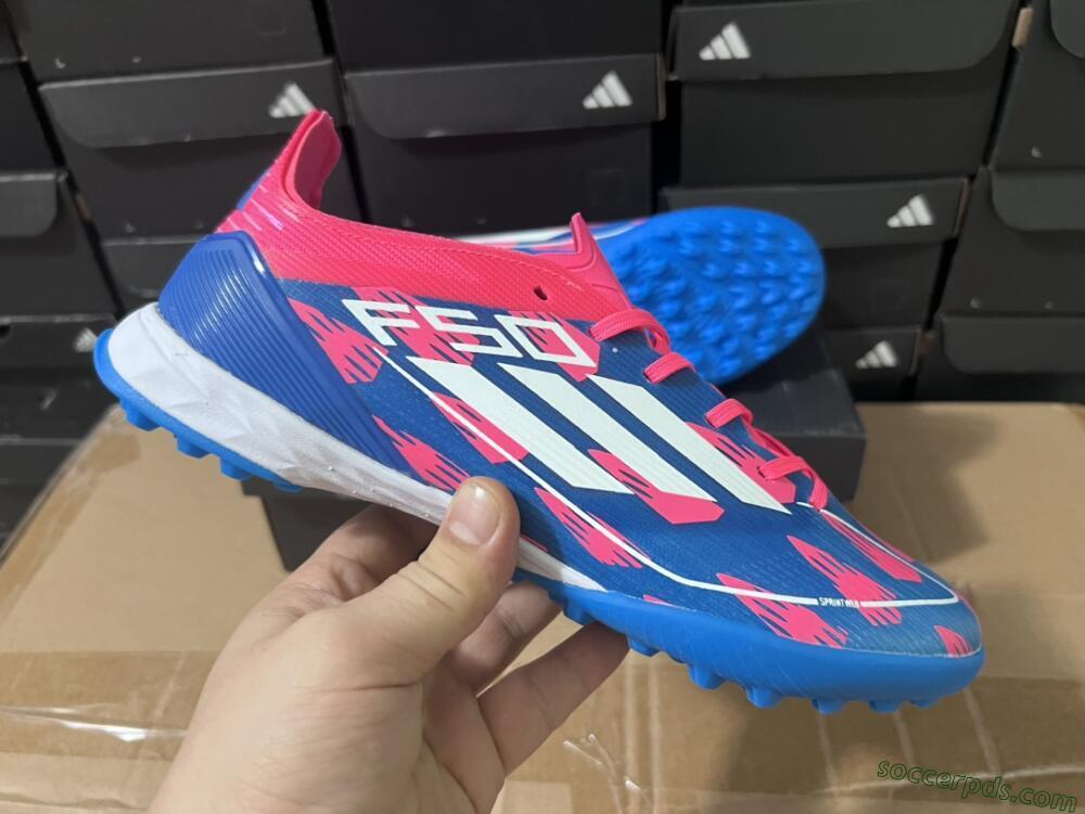 Adidas F50 Elite TF Low-Tops Football Shoes - Blue/Pink/White