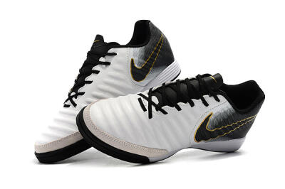 Nike Tiempo Ligera 4 IC Low-Tops Football Shoes - White/Black/Gold
