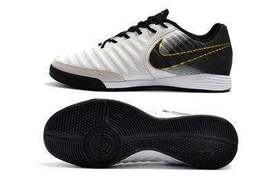 Nike Tiempo Ligera 4 IC Low-Tops Football Shoes - White/Black/Gold