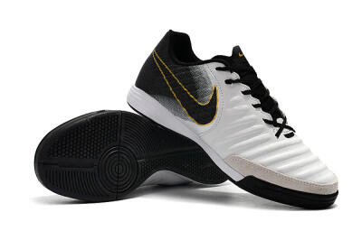 Nike Tiempo Ligera 4 IC Low-Tops Football Shoes - White/Black/Gold