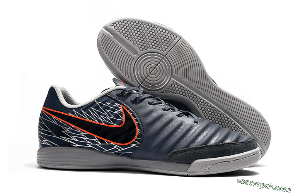 Nike Tiempo Ligera 4 IC Low-Tops Football Shoes - Grey/Red/Black 1