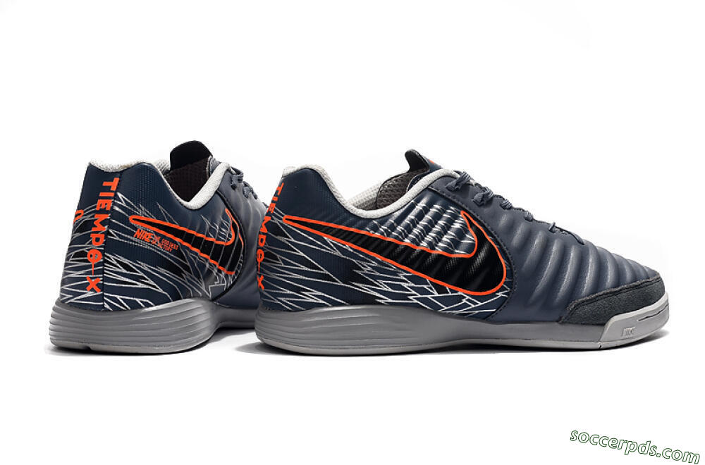 Nike Tiempo Ligera 4 IC Low-Tops Football Shoes - Grey/Red/Black 9