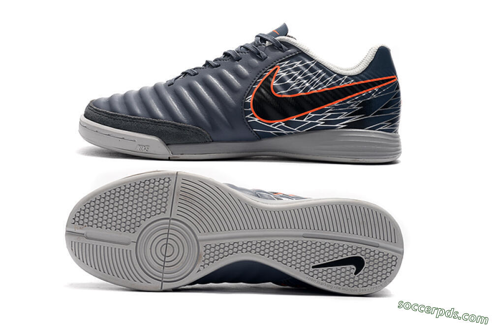 Nike Tiempo Ligera 4 IC Low-Tops Football Shoes - Grey/Red/Black 0