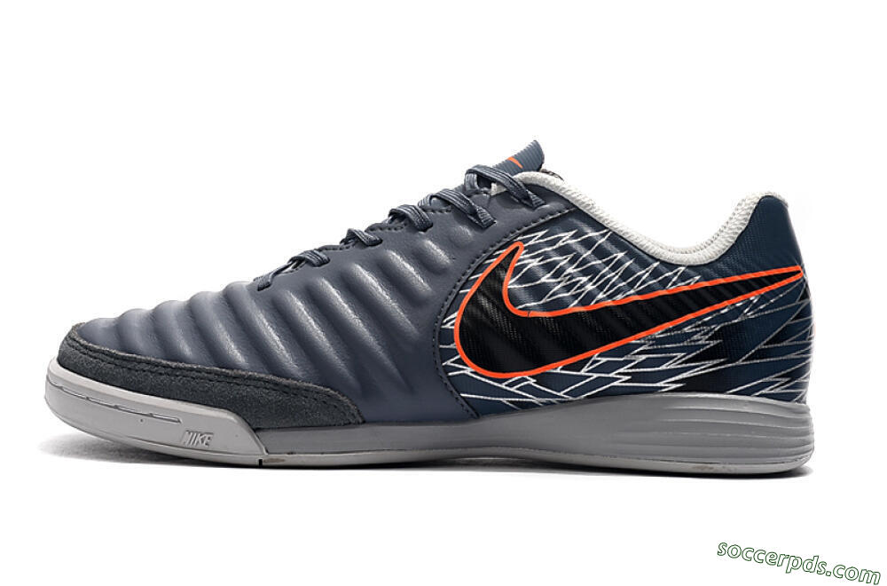Nike Tiempo Ligera 4 IC Low-Tops Football Shoes - Grey/Red/Black 2