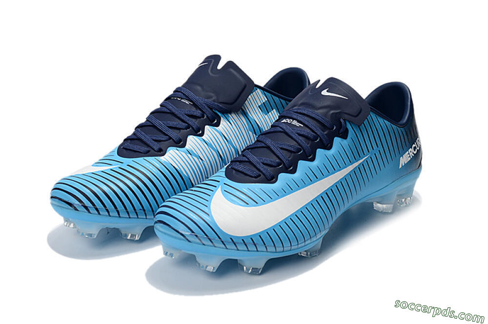 Nike Mercurial Vapor 11 FG Low-Tops Football Boots - Blue/White/Black 5