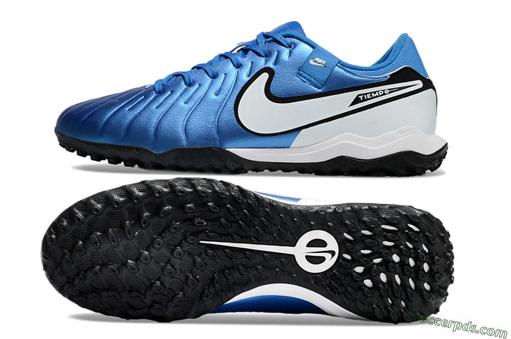 Nike Tiempo Legend 10 Academy TF Low-Tops Football Shoes - Blue/White/Black 0