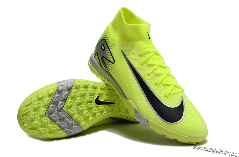 Nike Air Zoom Mercurial Superfly 10 Elite TF High-Tops Football Shoes - Yellow/Silver/Black 3