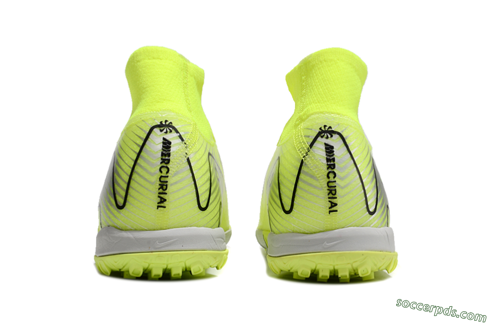 Nike Air Zoom Mercurial Superfly 10 Elite TF High-Tops Football Shoes - Yellow/Silver/Black 4