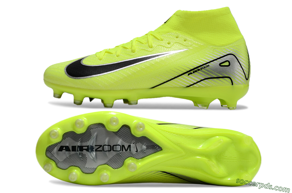 Nike Air Zoom Mercurial Superfly 10 Elite AG High-Tops Football Boots - Yellow/Silver/Black 0