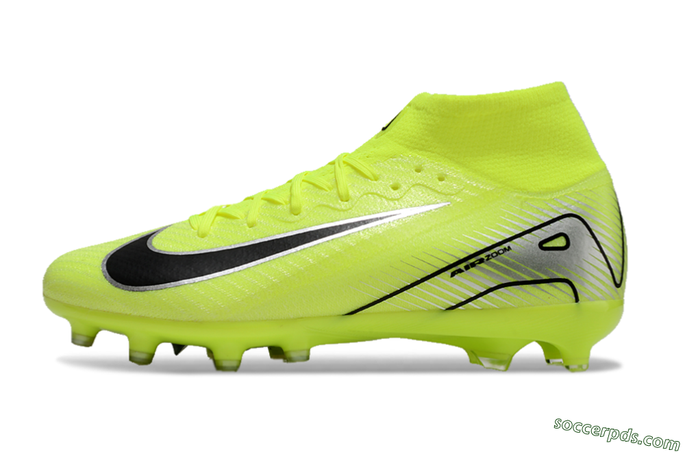 Nike Air Zoom Mercurial Superfly 10 Elite AG High-Tops Football Boots - Yellow/Silver/Black 2