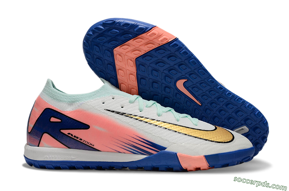 Nike Air Zoom Mercurial Vapor 16 Elite TF Low-Tops Football Shoes - Jade/Pink/Blue 1