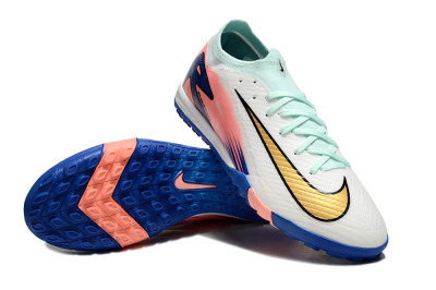 Nike Air Zoom Mercurial Vapor 16 Elite TF Low-Tops Football Shoes - Jade/Pink/Blue