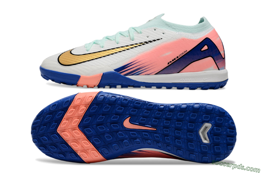 Nike Air Zoom Mercurial Vapor 16 Elite TF Low-Tops Football Shoes - Jade/Pink/Blue 0