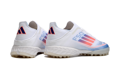 Kids Adidas F50 Elite TF Low-Tops Football Shoes - White/Blue/Orange