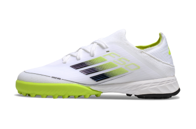 Kids Adidas F50 Elite TF Low-Tops Football Shoes - White/Black/Green