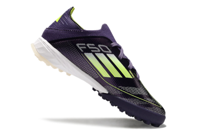 Kids Adidas F50 Elite TF Low-Tops Football Shoes - Purple/Green/White