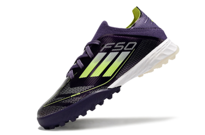 Kids Adidas F50 Elite TF Low-Tops Football Shoes - Purple/Green/White