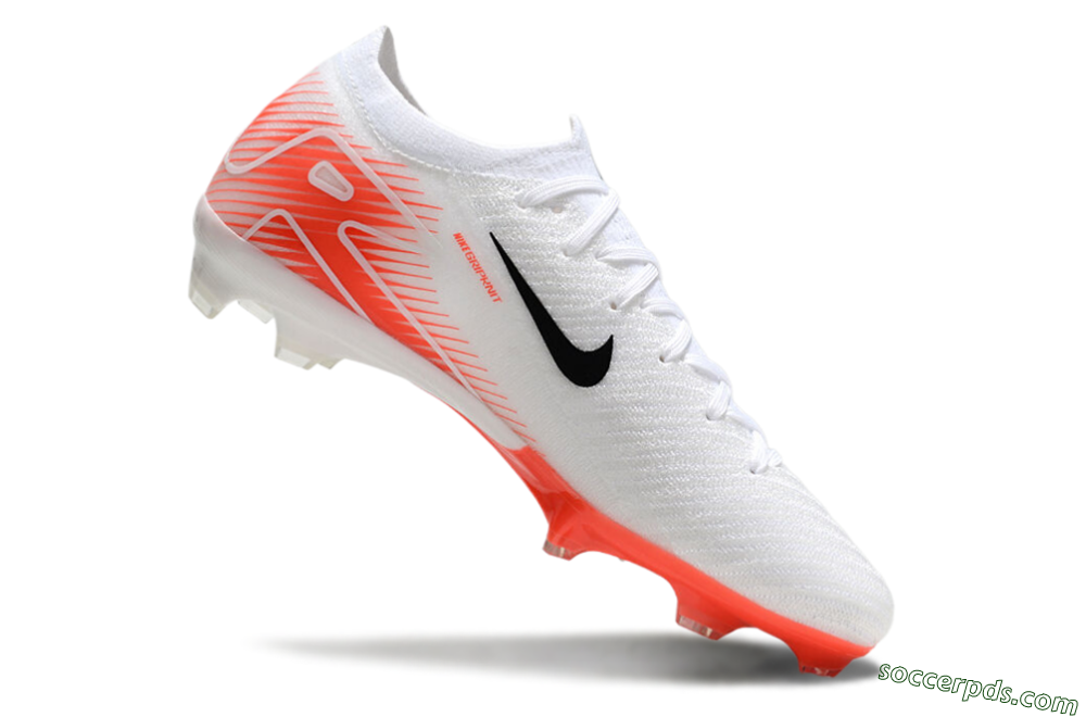 Nike Air Zoom Mercurial Vapor 16 Elite FG Low-Tops Football Boots - White/Orange/Black 4