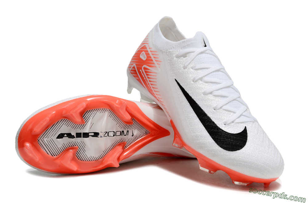 Nike Air Zoom Mercurial Vapor 16 Elite FG Low-Tops Football Boots - White/Orange/Black 3