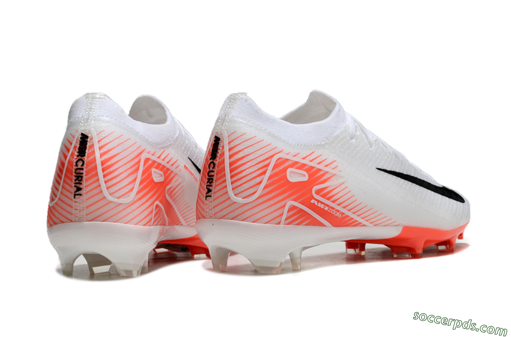 Nike Air Zoom Mercurial Vapor 16 Elite FG Low-Tops Football Boots - White/Orange/Black 6