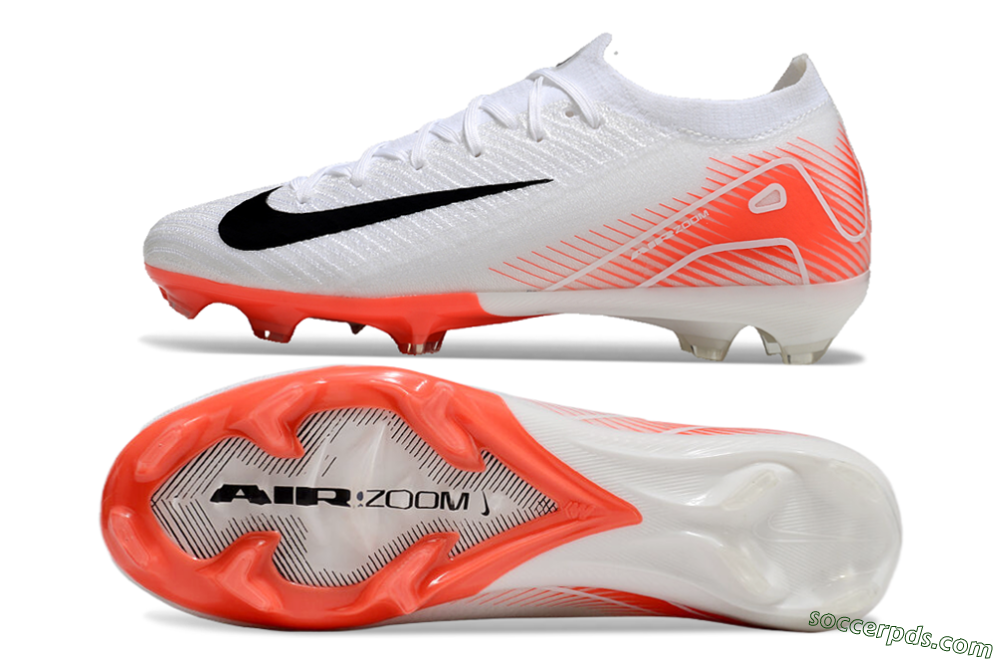 Nike Air Zoom Mercurial Vapor 16 Elite FG Low-Tops Football Boots - White/Orange/Black 0