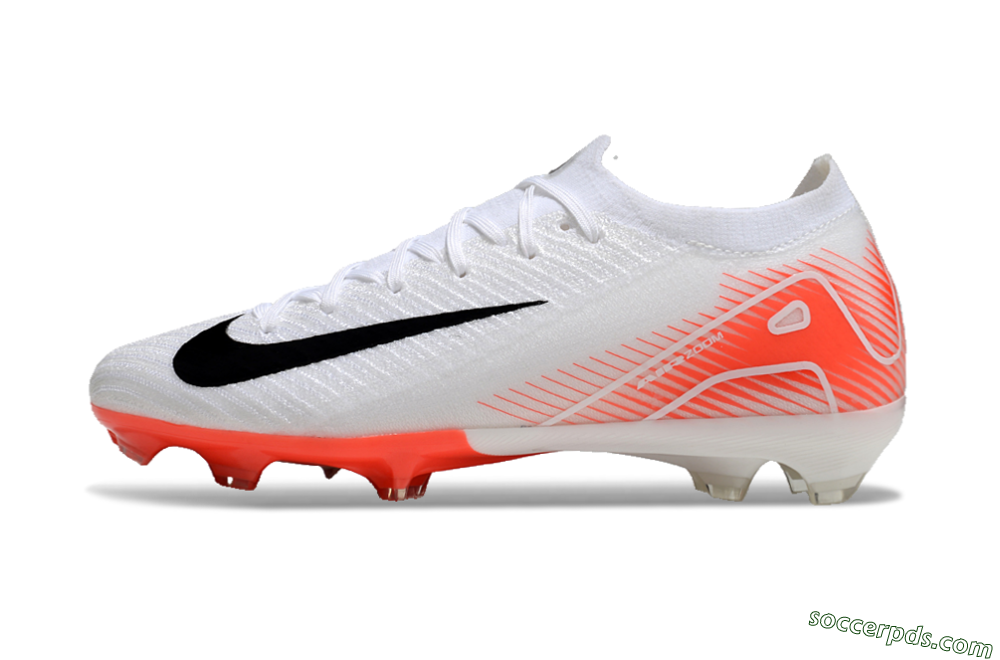 Nike Air Zoom Mercurial Vapor 16 Elite FG Low-Tops Football Boots - White/Orange/Black 2