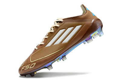 Adidas F50 Elite FG Low-Tops Football Boots - Brown/White/Gold