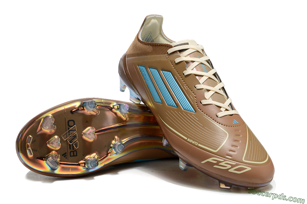 Adidas F50 Elite FG Low-Tops Football Boots - Brown/White/Gold 3