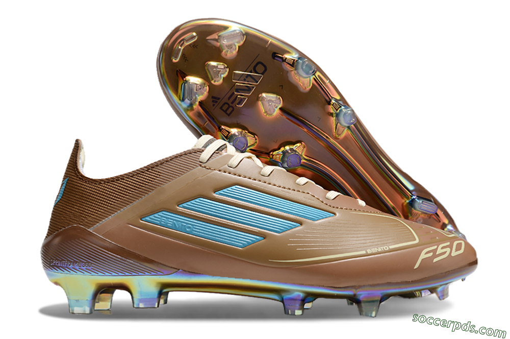 Adidas F50 Elite FG Low-Tops Football Boots - Brown/White/Gold 1