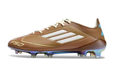 Adidas F50 Elite FG Low-Tops Football Boots - Brown/White/Gold