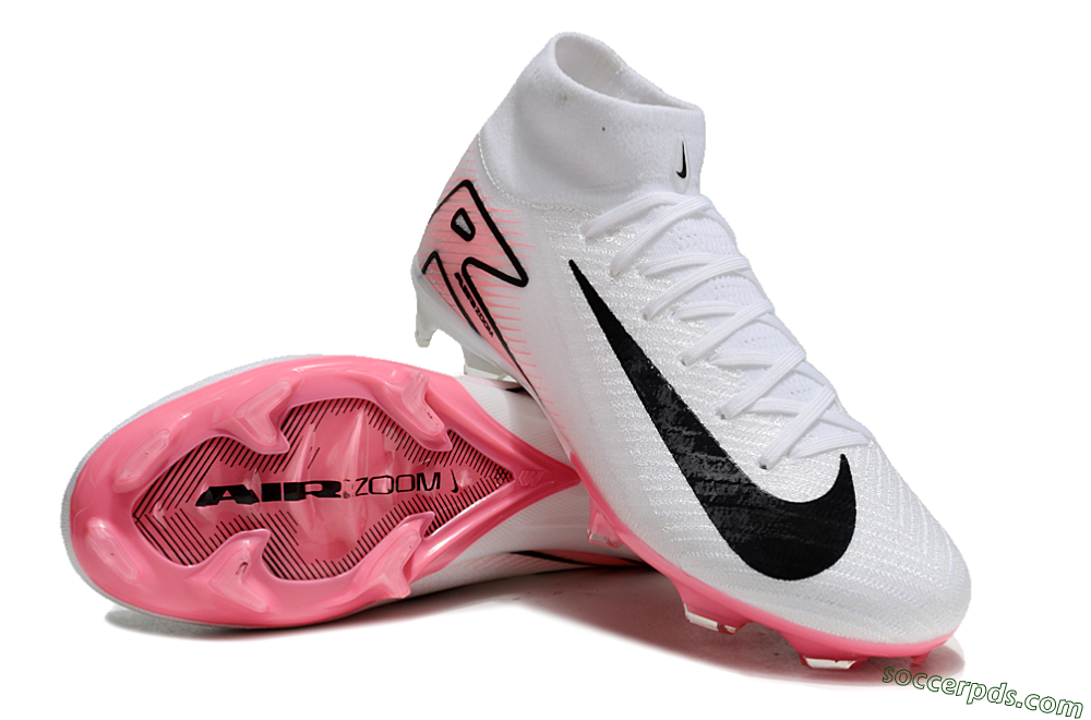 Nike Air Zoom Mercurial Superfly10 Elite FG High-Tops Football Boots - White/Pink/Black 3