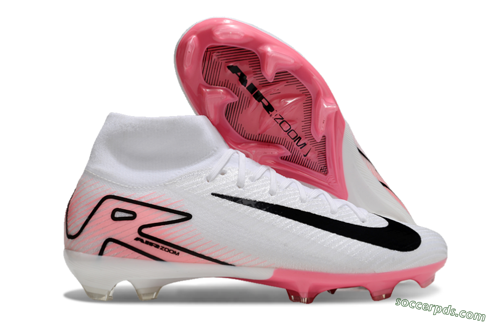 Nike Air Zoom Mercurial Superfly10 Elite FG High-Tops Football Boots - White/Pink/Black 1