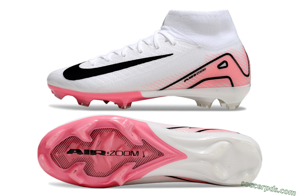 Nike Air Zoom Mercurial Superfly10 Elite FG High-Tops Football Boots - White/Pink/Black 0